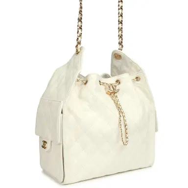 Chanel Chanel Medium 25 Hobo Bag White Caviar Gold Hardware | Thumbnail 2