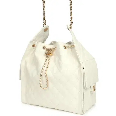 Chanel Chanel Medium 25 Hobo Bag White Caviar Gold Hardware | Thumbnail 5