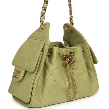 Chanel Chanel Mini 25 Hobo Bag Green Caviar Gold Hardware | Thumbnail 2