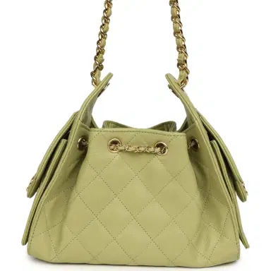 Chanel Chanel Mini 25 Hobo Bag Green Caviar Gold Hardware | Thumbnail 4