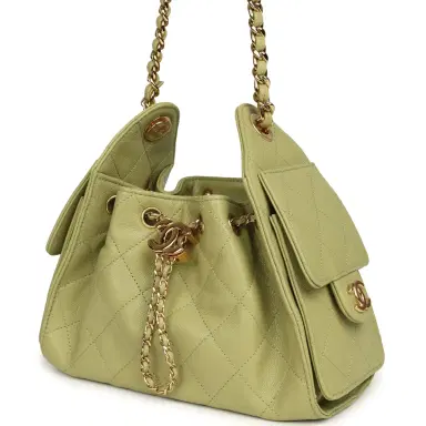 Chanel Chanel Mini 25 Hobo Bag Green Caviar Gold Hardware | Thumbnail 5