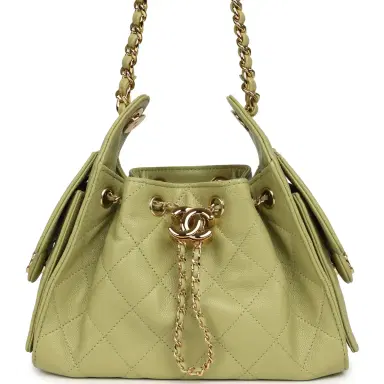 Chanel Chanel Mini 25 Hobo Bag Green Caviar Gold Hardware | Thumbnail 1