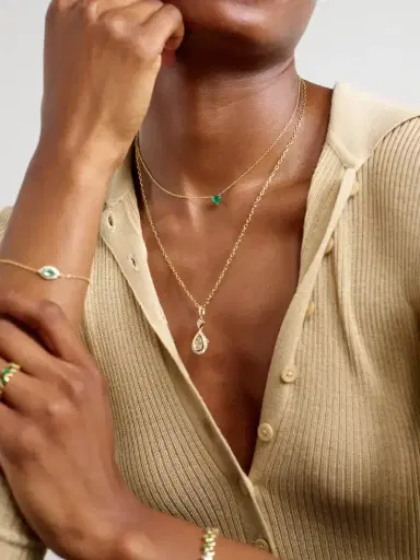 SHAY 18-karat Gold Emerald Necklace | Thumbnail 3 SHAY 18-karat Gold Emerald Necklace | Thumbnail 3