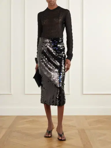 Dolce & Gabbana Sequin-embellished Tulle Midi Skirt | Thumbnail 2