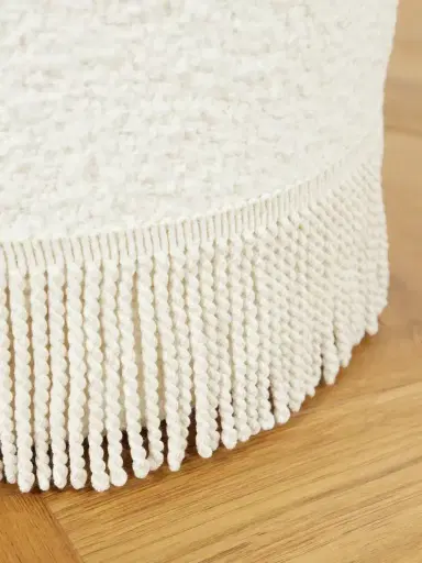 SIX THE RESIDENCE Fringed Bouclé Pouf | Thumbnail 3