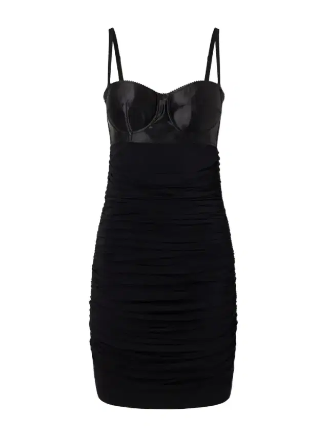 Draped Jersey Bustier Mini Dress