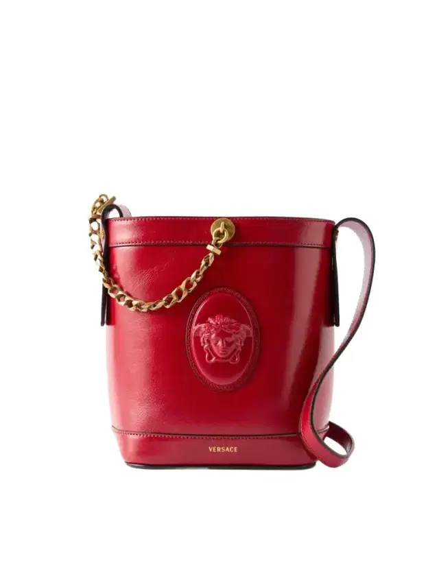 Versace Pivot Mini Leather Bucket Bag