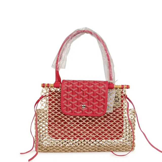 goyard Goyard Goyardine Canvas Fuchsia Aligre Bag Raffia Net Palladium Hardware
