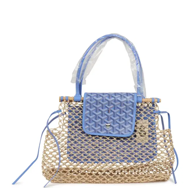 goyard Goyard Goyardine Canvas Iris Aligre Bag Raffia Net Palladium Hardware