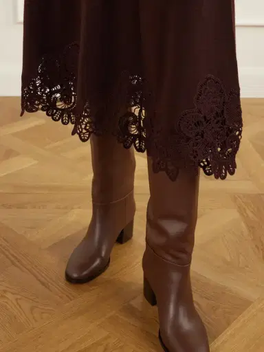 Zimmermann Valiant Lace-trimmed Wool Midi Skirt | Thumbnail 5