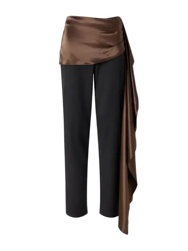 Abadia Draped Satin-trimmed Wool-blend Twill Straight-leg Pants