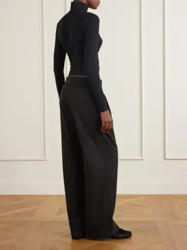 James Perse Ribbed Waist Cotton And Cashmere-blend Wide-leg Pants | Thumbnail 4