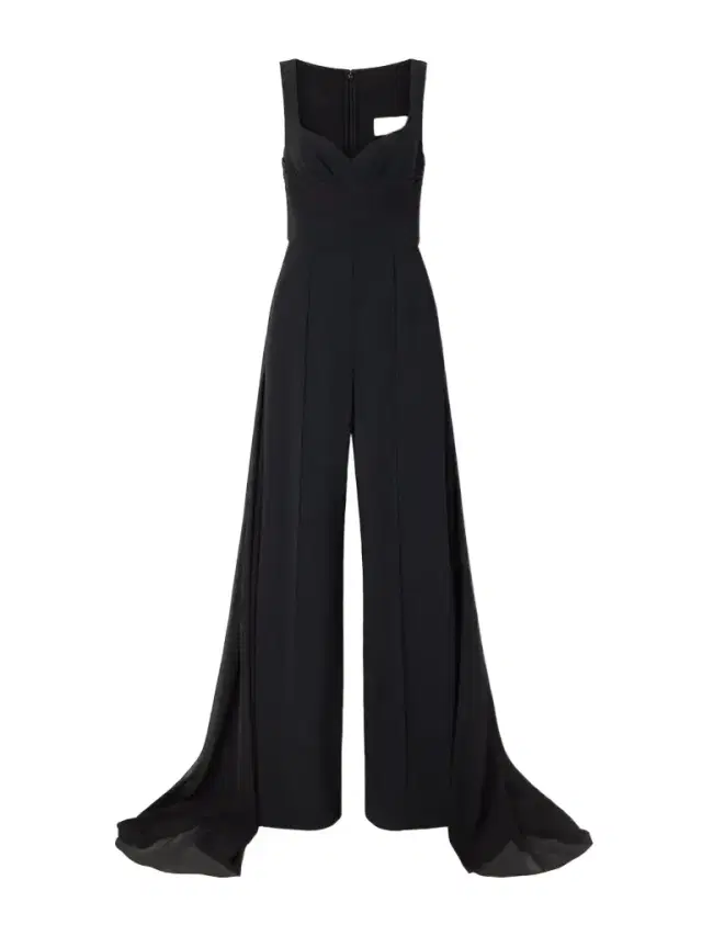 Elie Saab Ruched Chiffon-trimmed Silk-blend Cady Jumpsuit