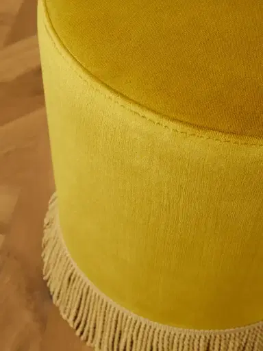 SIX THE RESIDENCE Fringed Velvet Pouf | Thumbnail 3