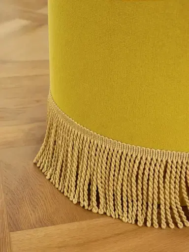 SIX THE RESIDENCE Fringed Velvet Pouf | Thumbnail 4