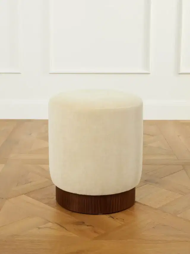 SIX THE RESIDENCE Mohair-velvet Wood Pouf