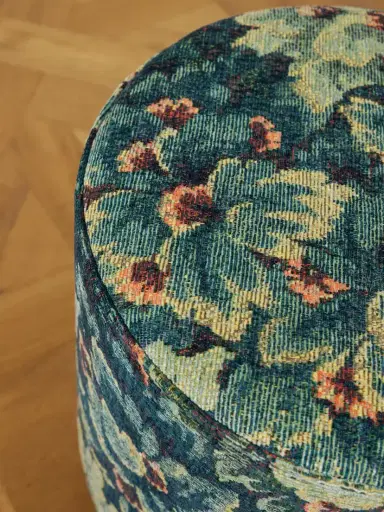SIX THE RESIDENCE Nobilis Cluny Velvet-jacquard And Wood Pouf | Thumbnail 3