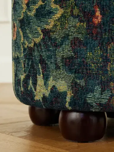SIX THE RESIDENCE Nobilis Cluny Velvet-jacquard And Wood Pouf | Thumbnail 4