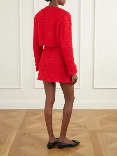 Dolce & Gabbana Cropped Frayed Cotton-blend Tweed Jacket | Thumbnail 3