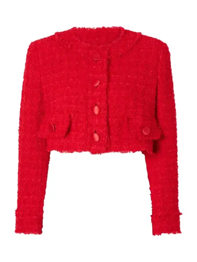 Cropped Frayed Cotton-blend Tweed Jacket