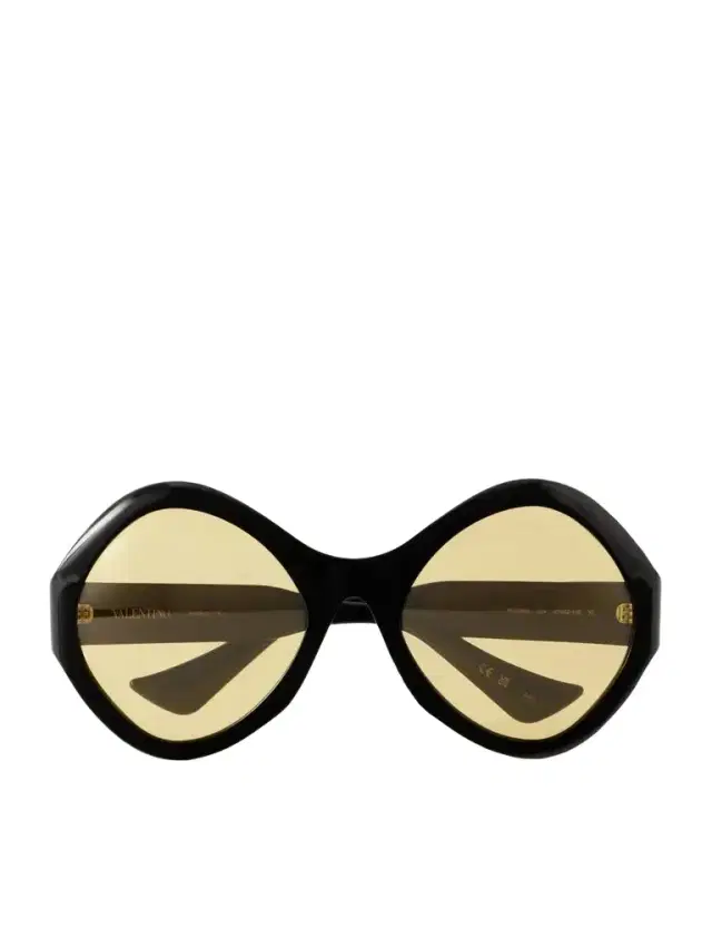 Valentino Eyewear Vlogo-embellished Round-frame Acetate Sunglasses
