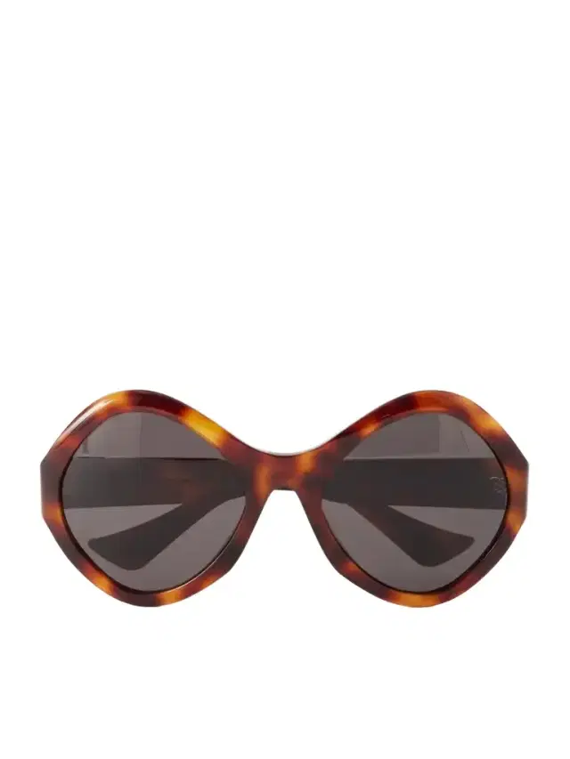 Valentino Eyewear Vlogo-embellished Round-frame Acetate Sunglasses