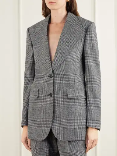 Dolce & Gabbana Prince Of Wales Wool And Cashmere-blend Blazer | Thumbnail 3 Dolce & Gabbana Prince Of Wales Wool And Cashmere-blend Blazer | Thumbnail 3