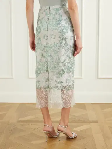Costarellos Tamlin Sequin-embellished Lace Midi Skirt | Thumbnail 3