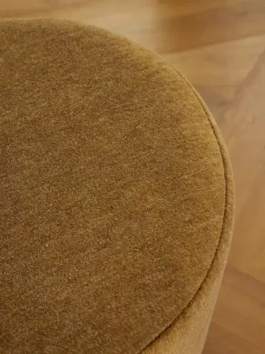 SIX THE RESIDENCE Gingerbread Mohair-velvet Wood Pouf | Thumbnail 4