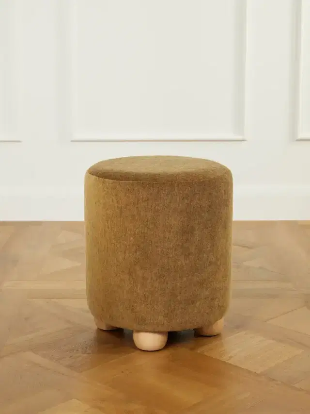 SIX THE RESIDENCE Gingerbread Mohair-velvet Wood Pouf