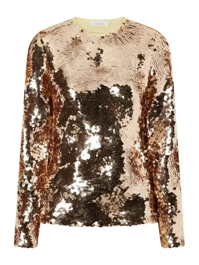 Rabanne Haut Sequined Tulle Blouse