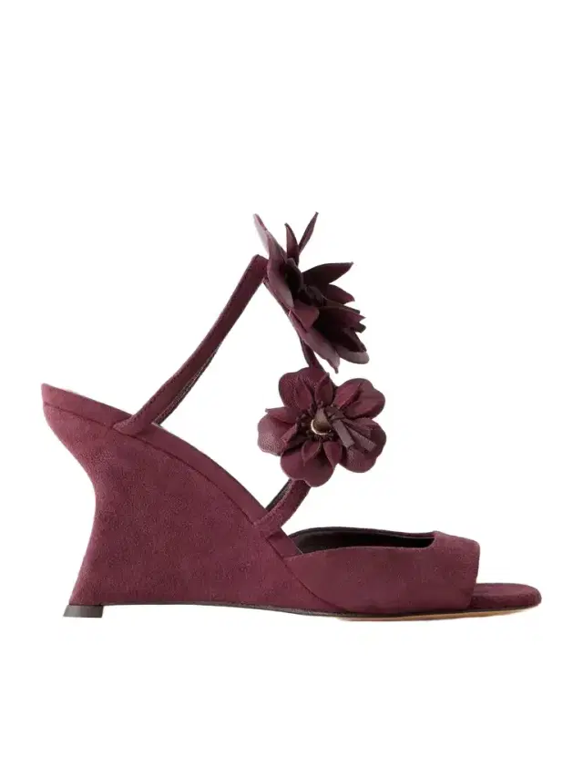 Belara Appliquéd Suede Wedge Sandals
