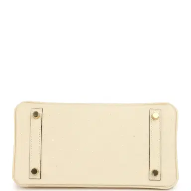 HERMÈS Hermes Birkin 25 Nata Ostrich Boreal Gold Hardware | Thumbnail 6 HERMÈS Hermes Birkin 25 Nata Ostrich Boreal Gold Hardware | Thumbnail 6