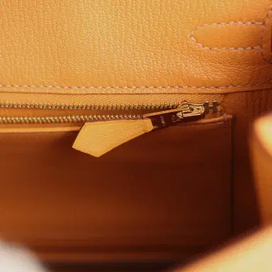 HERMÈS Hermes Birkin 25 Safran Ostrich Gold Hardware | Thumbnail 8 HERMÈS Hermes Birkin 25 Safran Ostrich Gold Hardware | Thumbnail 8