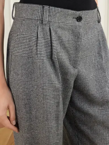 Dolce & Gabbana Pleated Prince Of Wales Wool And Cashmere-blend Flannel Wide-leg Pants | Thumbnail 5 Dolce & Gabbana Pleated Prince Of Wales Wool And Cashmere-blend Flannel Wide-leg Pants | Thumbnail 5