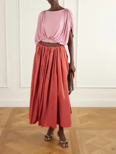 Abadia Draped Stretch-jersey Blouse | Thumbnail 2
