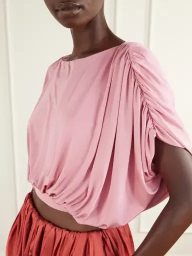 Abadia Draped Stretch-jersey Blouse | Thumbnail 4