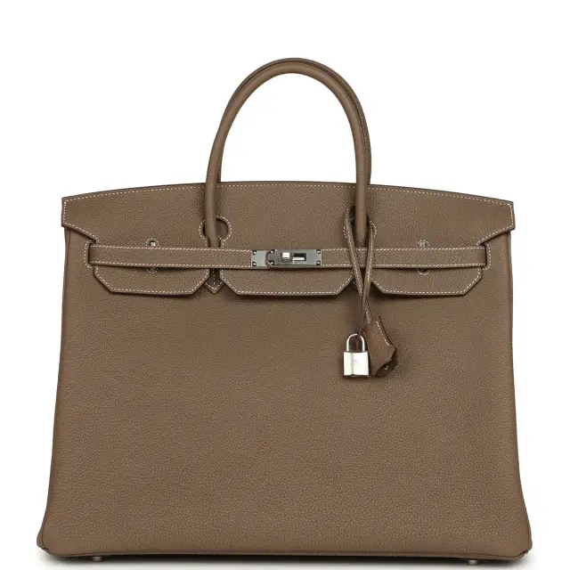 HERMÈS Hermes Birkin 40 Etoupe Togo Palladium Hardware
