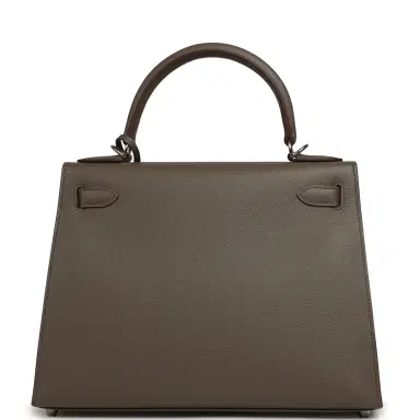 HERMÈS Hermes Kelly Sellier 28 Etain Epsom Palladium Hardware | Thumbnail 3 HERMÈS Hermes Kelly Sellier 28 Etain Epsom Palladium Hardware | Thumbnail 3