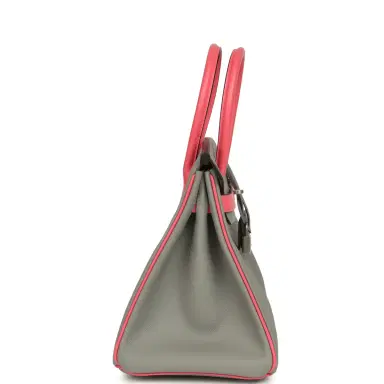 HERMÈS Hermes Special Order (HSS) Birkin 30 Gris Mouette, Rose Azalee Epsom Brushed Palladium Hardware | Thumbnail 3 HERMÈS Hermes Special Order (HSS) Birkin 30 Gris Mouette, Rose Azalee Epsom Brushed Palladium Hardware | Thumbnail 3