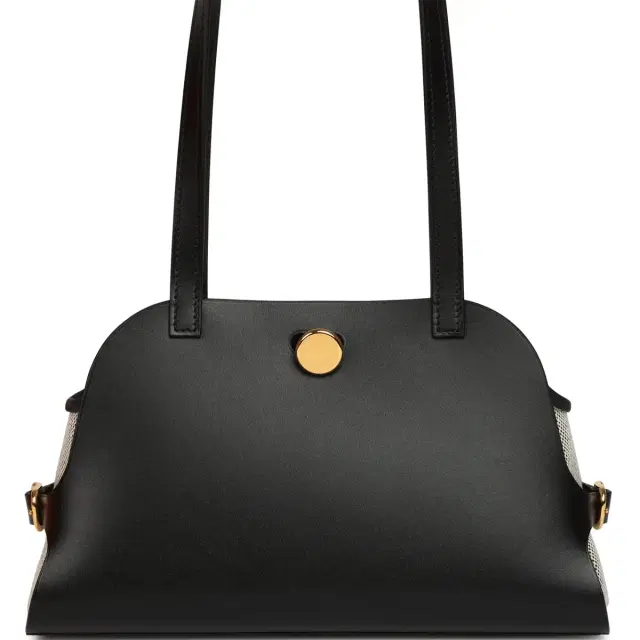 HERMÈS Hermes Tablier Sellier Black Vache Hunter, Swift, Ecru-Black Toile H Gold Hardware