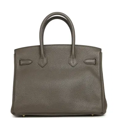 HERMÈS Pre-owned Hermes Birkin 30 Etain Clemence Gold Hardware | Thumbnail 3 HERMÈS Pre-owned Hermes Birkin 30 Etain Clemence Gold Hardware | Thumbnail 3