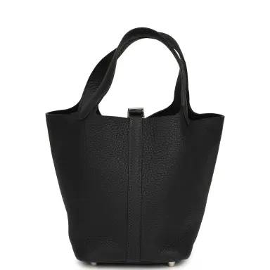 HERMÈS Pre-owned Hermes Picotin Lock 18 Caban Clemence Palladium Hardware | Thumbnail 4