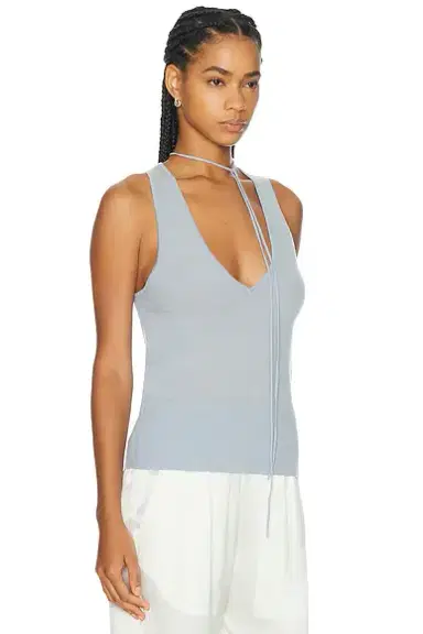 St. Agni Plunge Rouleau Knit Tie Top | Thumbnail 2