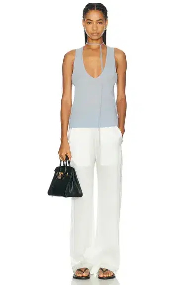 St. Agni Plunge Rouleau Knit Tie Top | Thumbnail 4