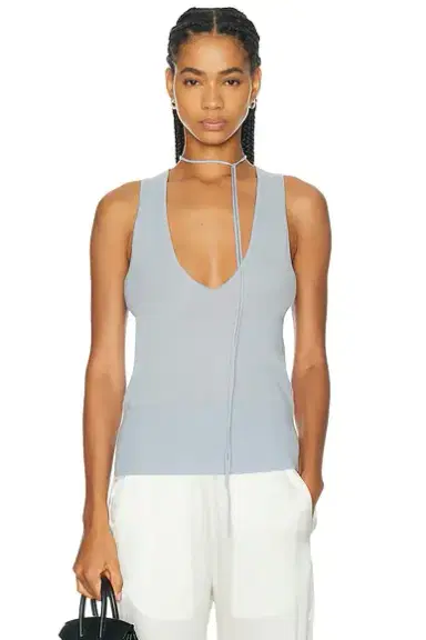 St. Agni Plunge Rouleau Knit Tie Top | Thumbnail 1