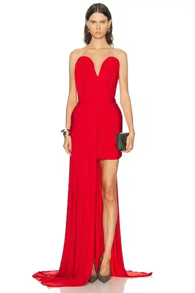 Stella McCartney Crepe Jersey Asymmetrical Draped Dress