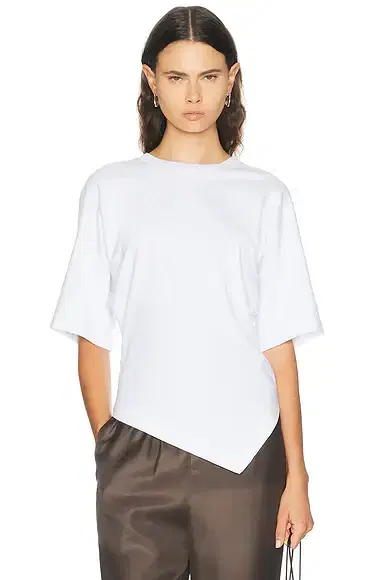 ENZA COSTA Supima Structured Jersey Asymmetric Tee