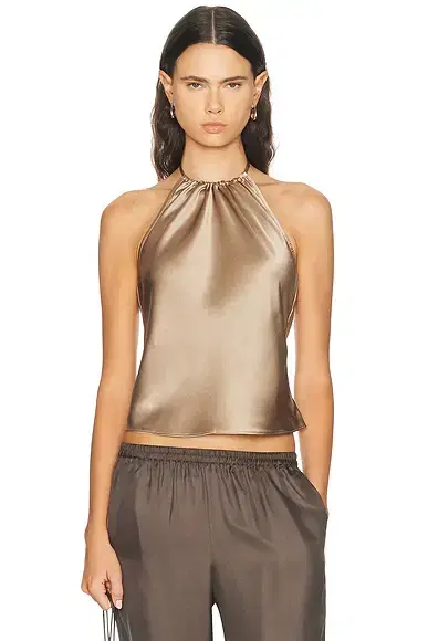 DONNI. The Silk Halter Top