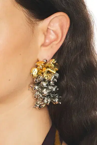Dries Van Noten Handmade Bead Embroidered Earrings | Thumbnail 2